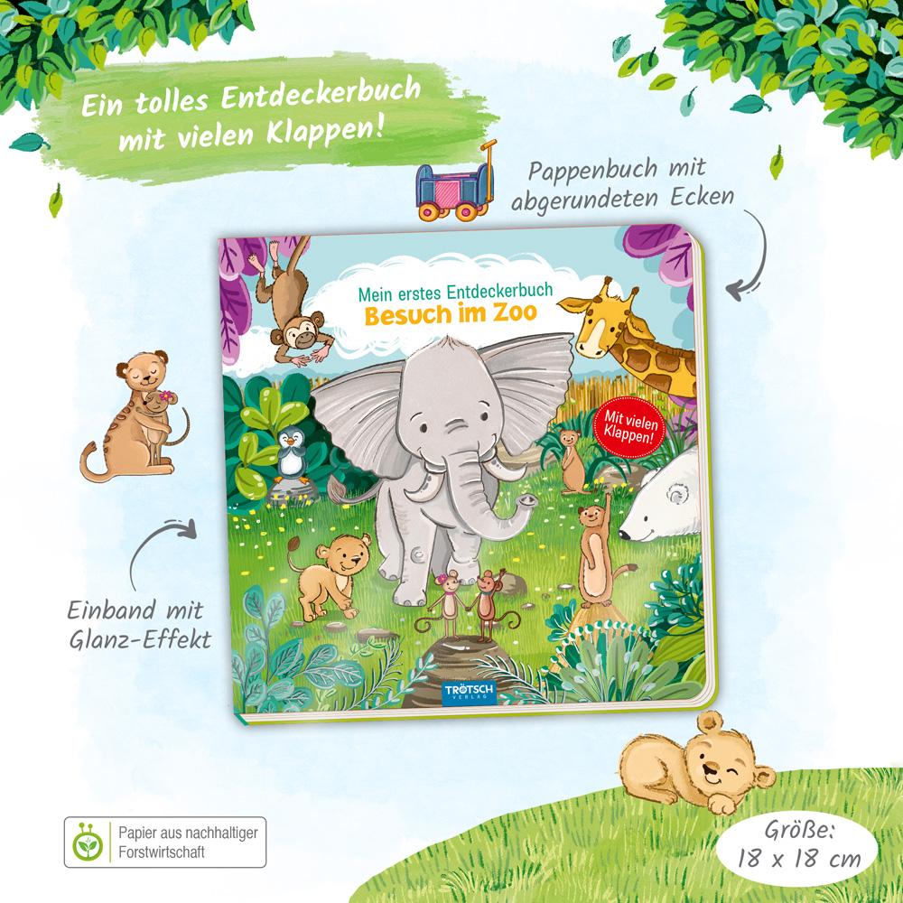 Bild: 9783988023001 | Trötsch Pappenbuch mit Klappen Mein erstes Entdeckerbuch Besuch im Zoo