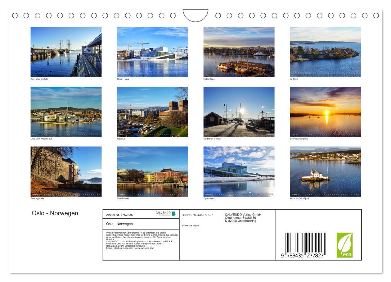 Bild: 9783435277827 | Oslo - Norwegen (Wandkalender 2025 DIN A4 quer), CALVENDO...