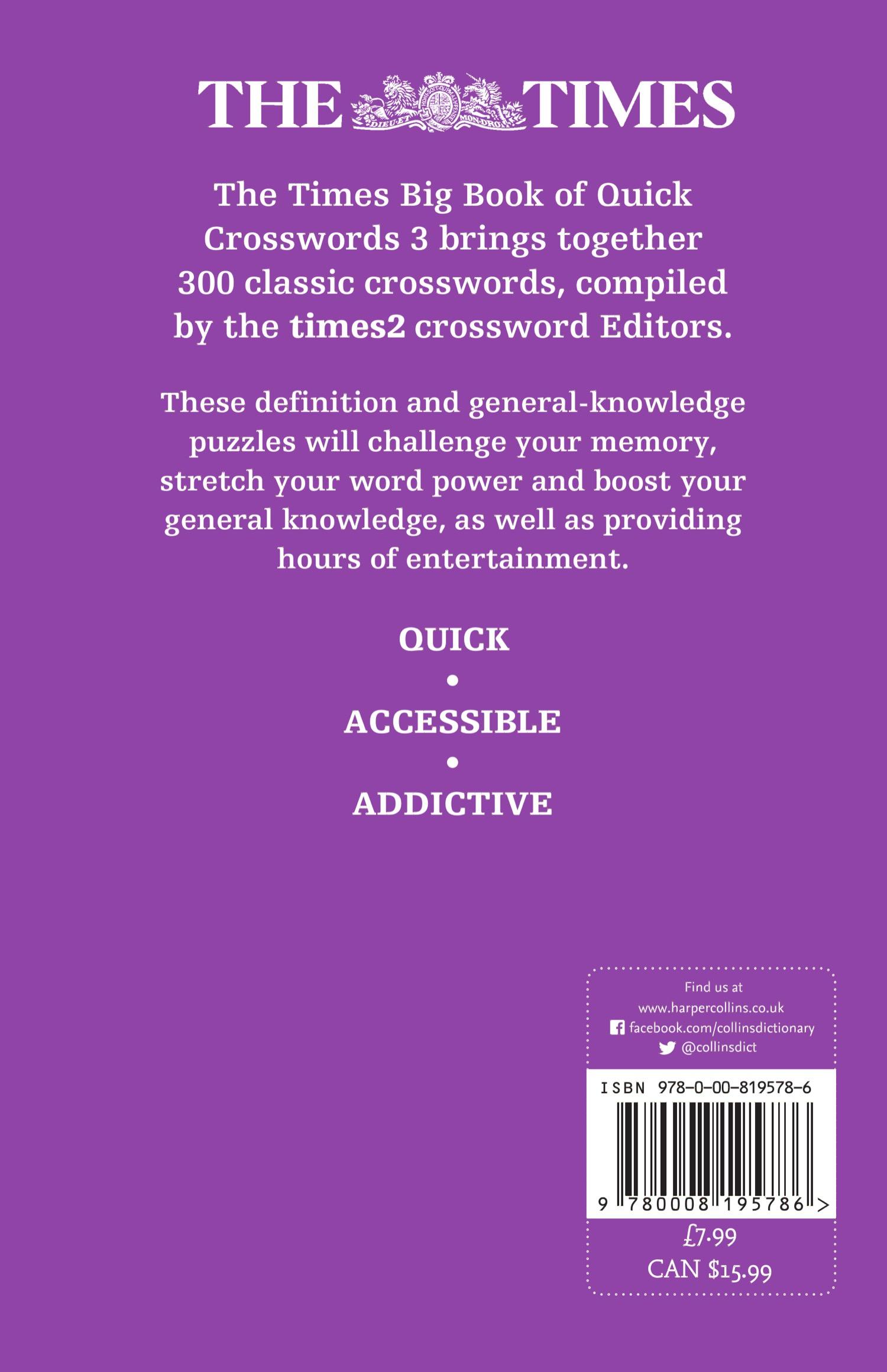 Rückseite: 9780008195786 | The Times Big Book of Quick Crosswords 3 | The Times Mind Games | Buch