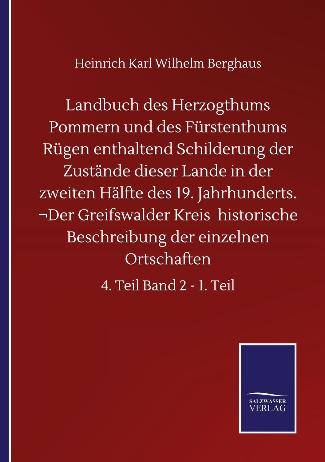 Cover: 9783752511345 | Landbuch des Herzogthums Pommern und des Fürstenthums Rügen...