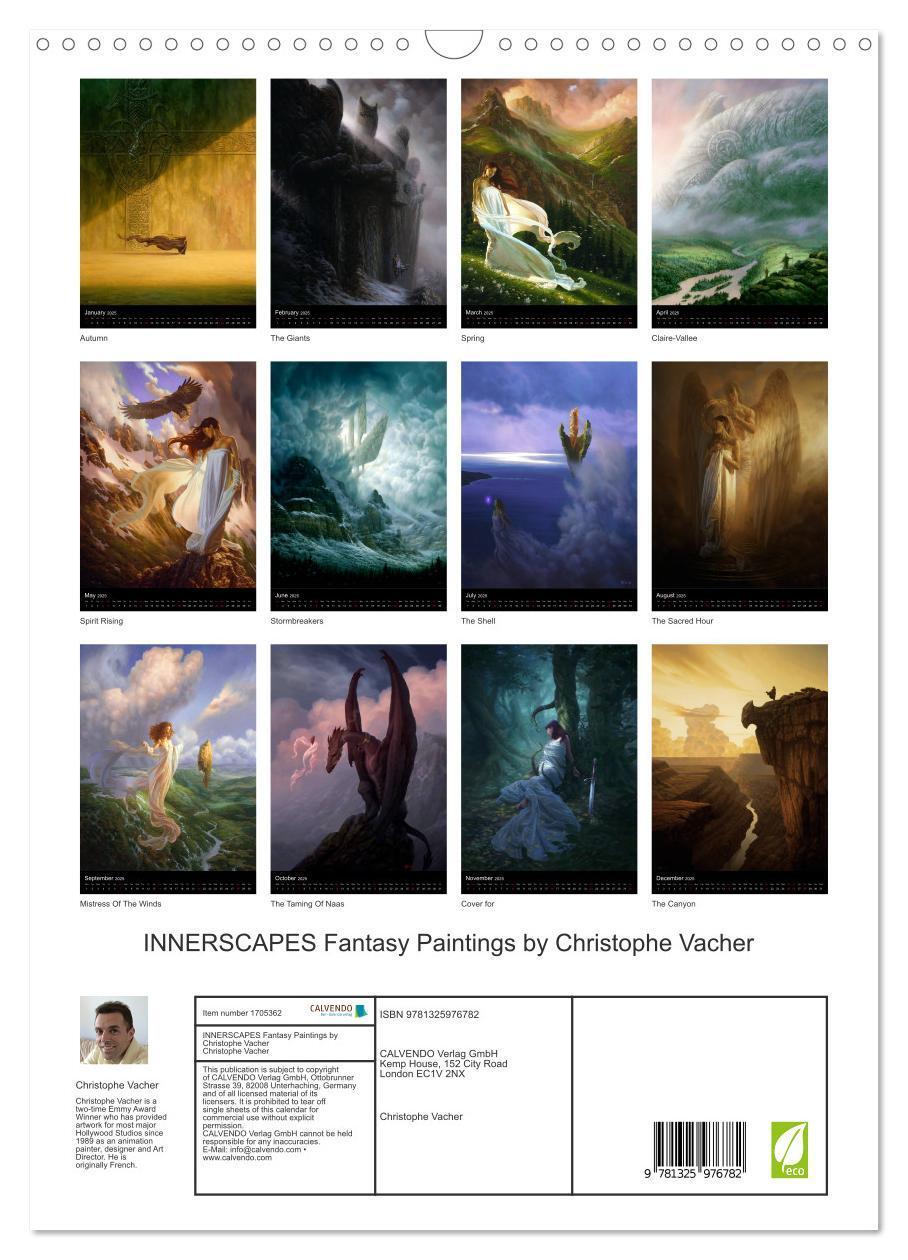 Bild: 9781325976782 | INNERSCAPES Fantasy Paintings by Christophe Vacher (Wall Calendar...