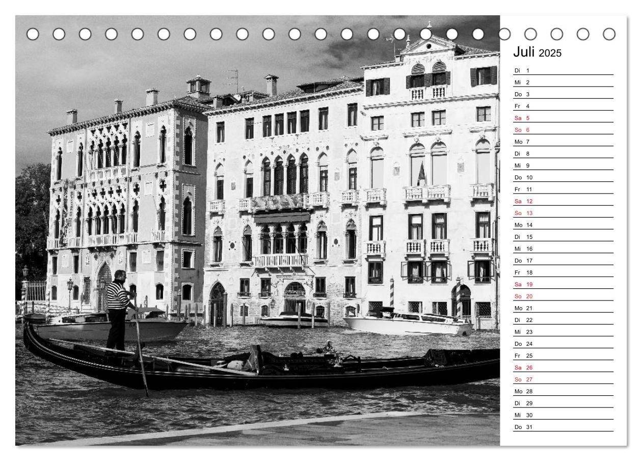 Bild: 9783435531622 | Venedig schwarz-weiß (Tischkalender 2025 DIN A5 quer), CALVENDO...