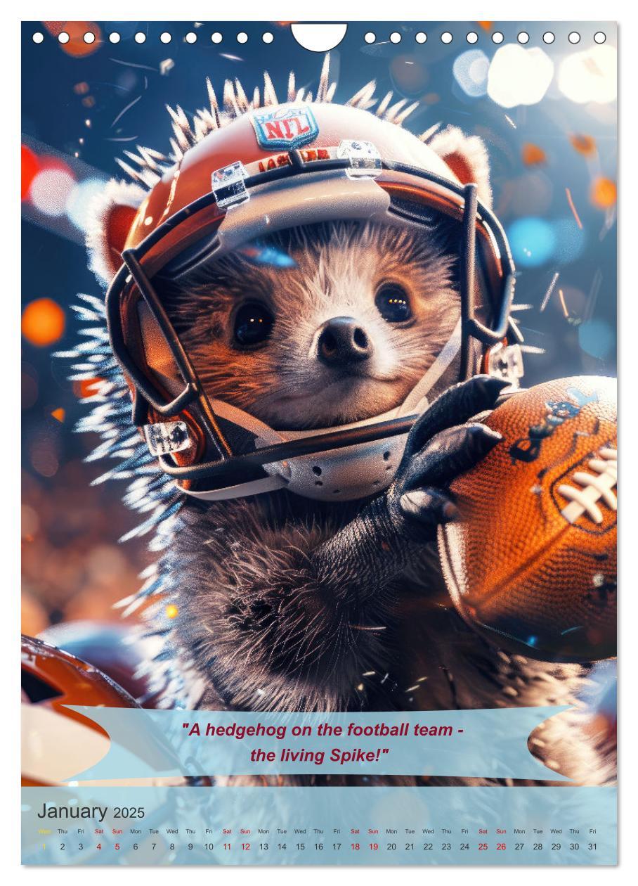 Bild: 9781325985296 | American football with funny animals (Wall Calendar 2025 DIN A4...