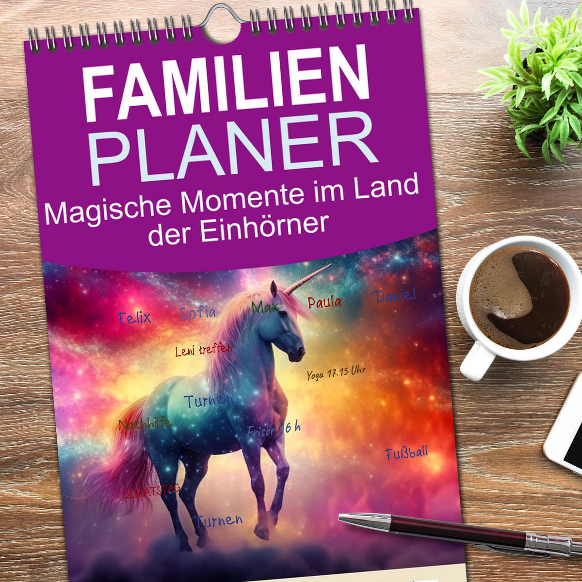 Bild: 9783457188439 | Familienplaner 2025 - Magische Momente im Land der Einhörner mit 5...