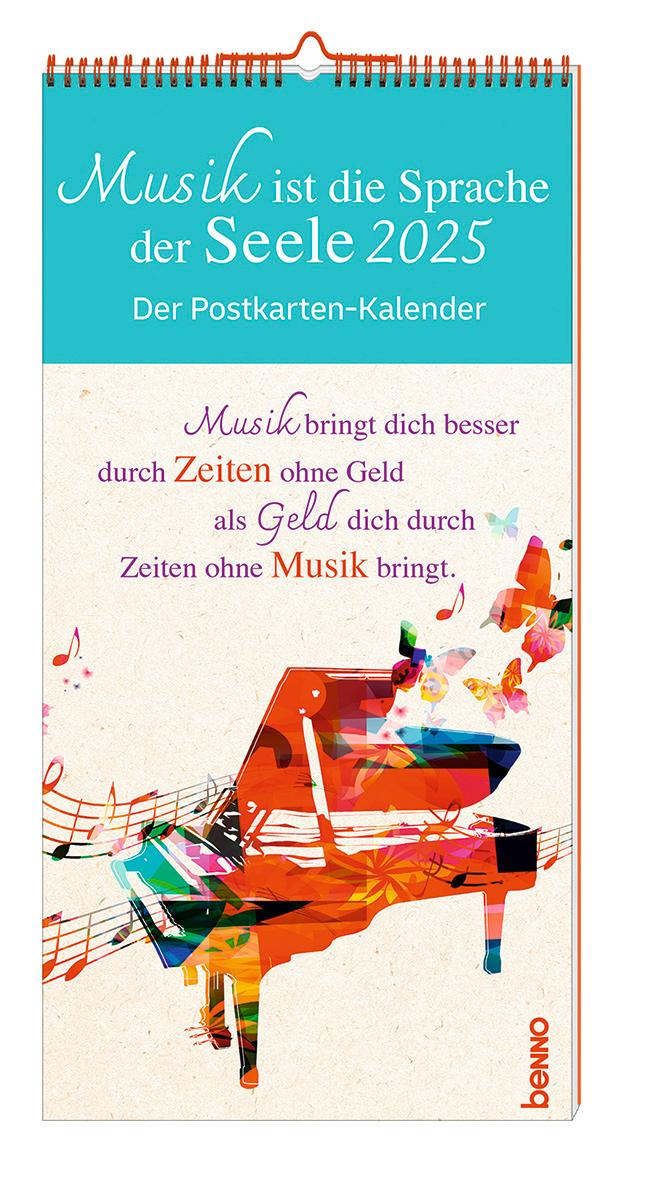 Cover: 9783746265049 | Musik ist die Sprache der Seele 2025 | Der Postkarten-Kalender | 12 S.