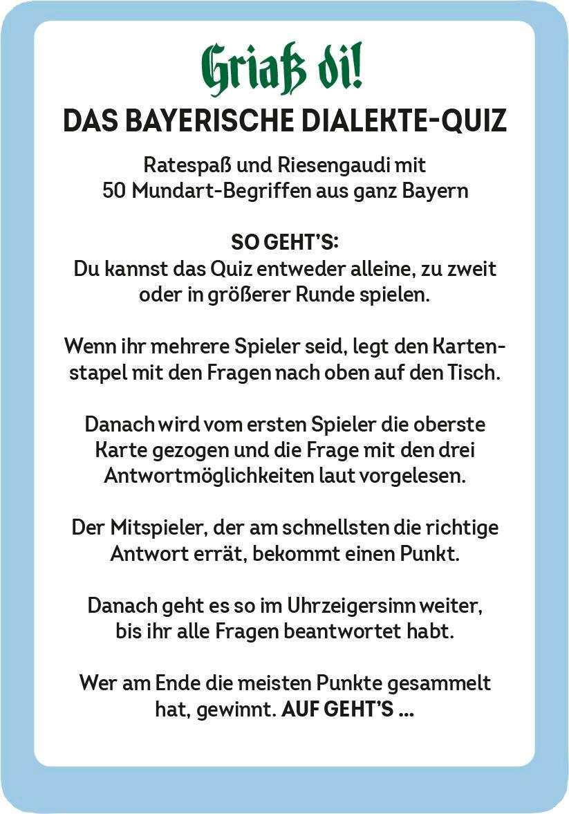 Bild: 4036442009833 | Griaß di! Das bayerische Dialekte-Quiz | Susanne Lieb | Spiel | 51 S.