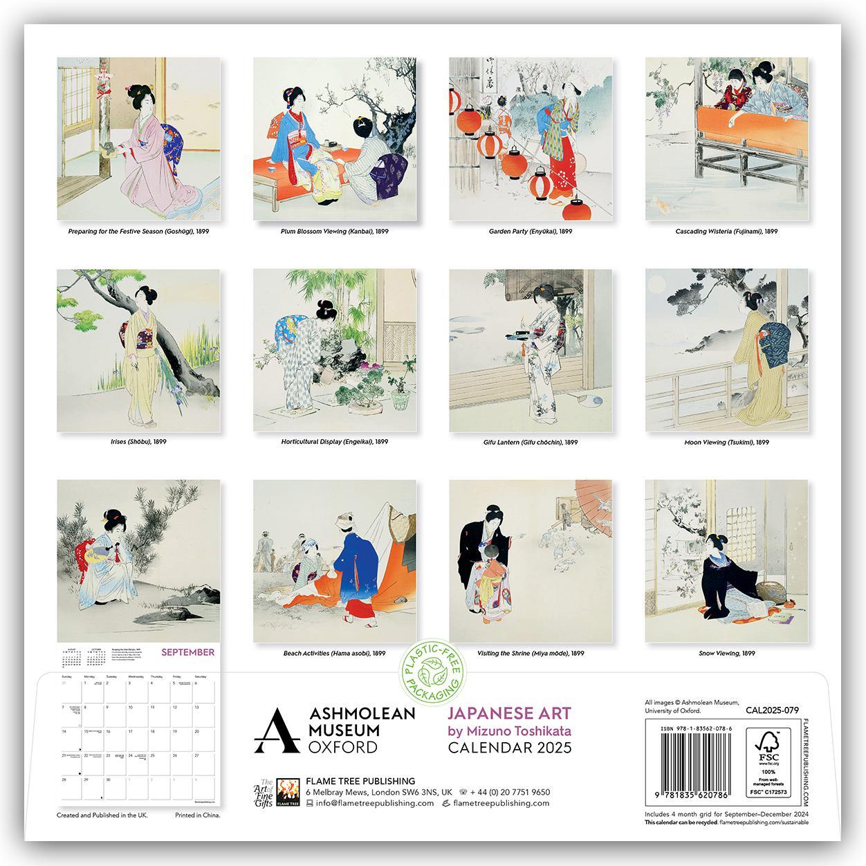 Rückseite: 9781835620786 | Japanese Art - Japanische Kunst 2025 | Tree Flame | Kalender | 14 S.