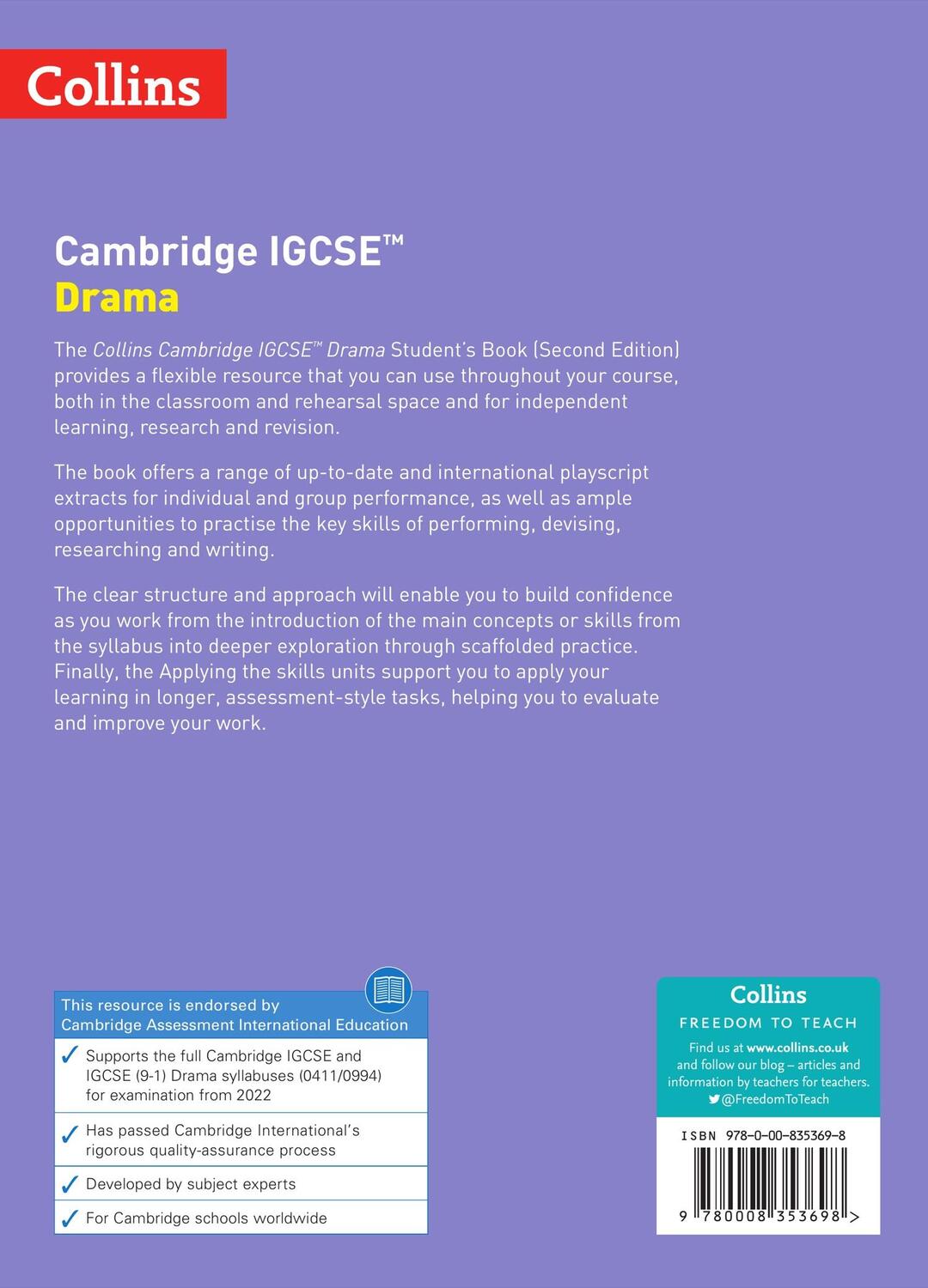 Rückseite: 9780008353698 | Cambridge IGCSE(TM) Drama Student's Book | Mike Gould (u. a.) | Buch