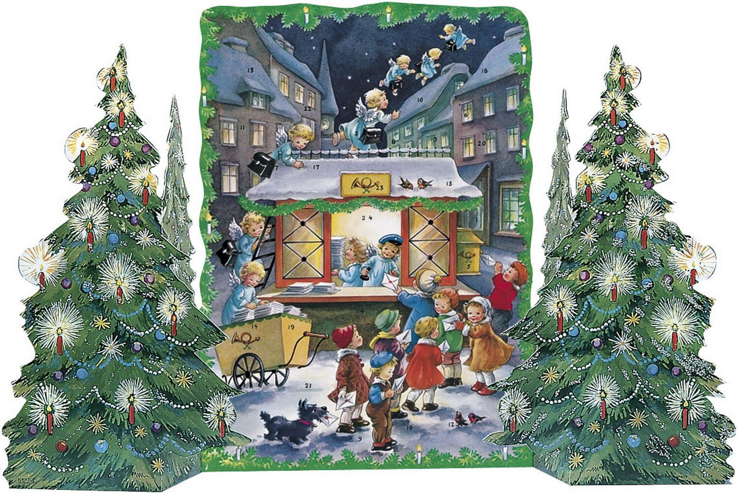 Cover: 9783782798914 | Adventskalender "Engelchens Postamt" | Faltkalender zum Aufstellen