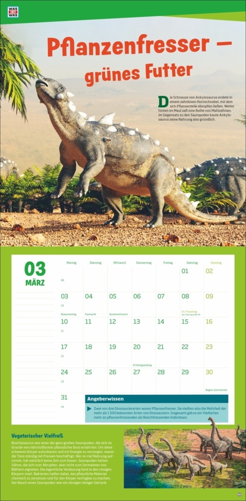 Bild: 9783756408412 | WAS IST WAS Dinosaurier Broschurkalender 2025 | Kalender | 28 S.