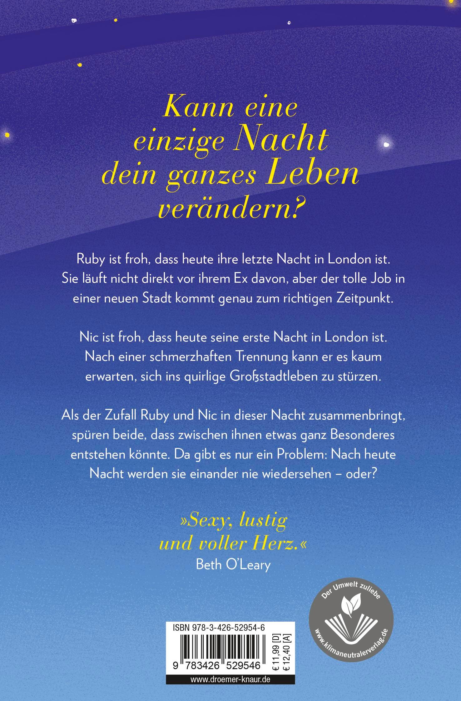 Rückseite: 9783426529546 | Eine Nacht mit dir | Laura Jane Williams | Taschenbuch | 416 S. | 2023