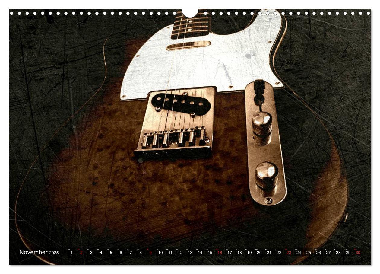 Bild: 9783435728282 | GITARREN Vintage Art (Wandkalender 2025 DIN A3 quer), CALVENDO...