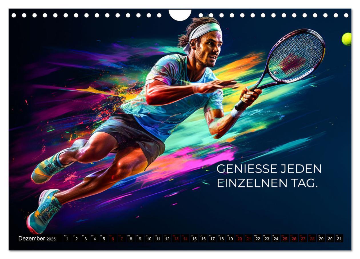 Bild: 9783383850400 | Tennis und Motivation (Wandkalender 2025 DIN A4 quer), CALVENDO...