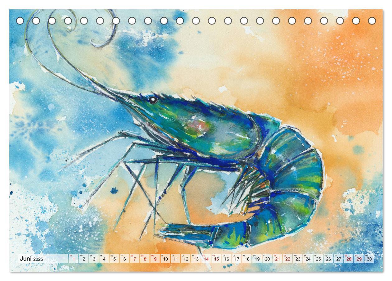 Bild: 9783435120727 | Die Meereswelt in Aquarell (Tischkalender 2025 DIN A5 quer),...