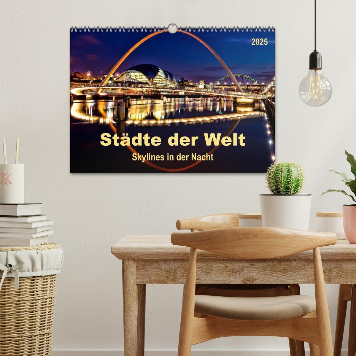 Bild: 9783435585960 | Städte der Welt - Skylines in der Nacht (Wandkalender 2025 DIN A3...