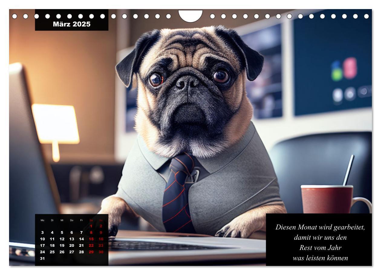 Bild: 9783383919053 | Der humoristische Mops-Kalender (Wandkalender 2025 DIN A4 quer),...