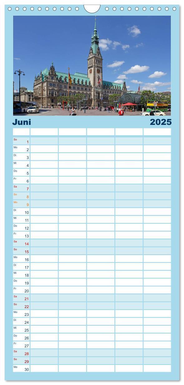 Bild: 9783457125809 | Familienplaner 2025 - Hamburg mit 5 Spalten (Wandkalender, 21 x 45...