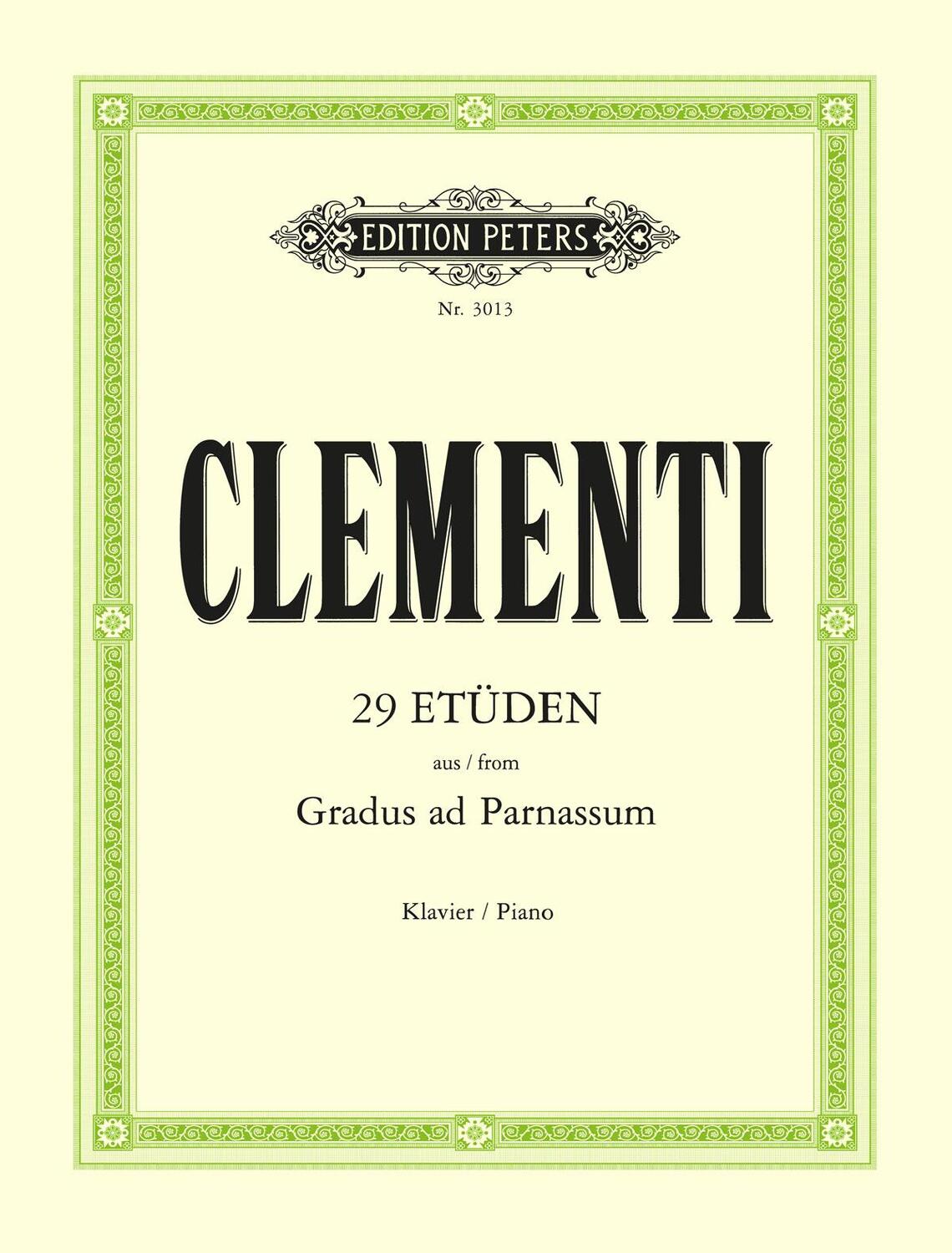 Cover: 9790014013516 | 29 Studies from 'Gradus Ad Parnassum' | For Piano | Muzio Clementi