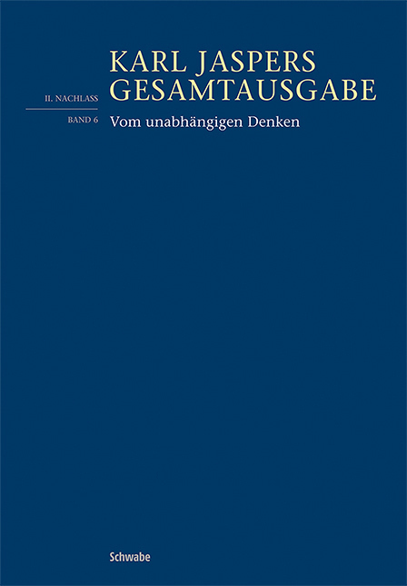 Cover: 9783796543517 | Vom unabhängigen Denken | Karl Jaspers | Taschenbuch | Leinenkaschiert