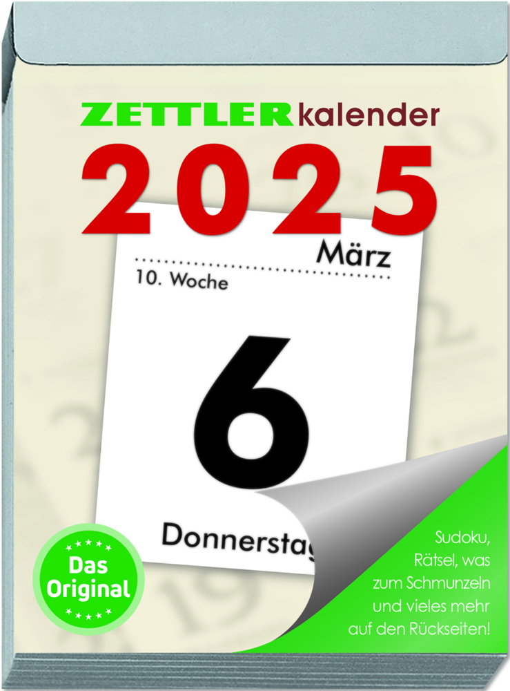 Cover: 4006928024759 | Tagesabreißkalender XL 2025 - 8,2x10,7 cm - 1 Tag auf 1 Seite - mit...