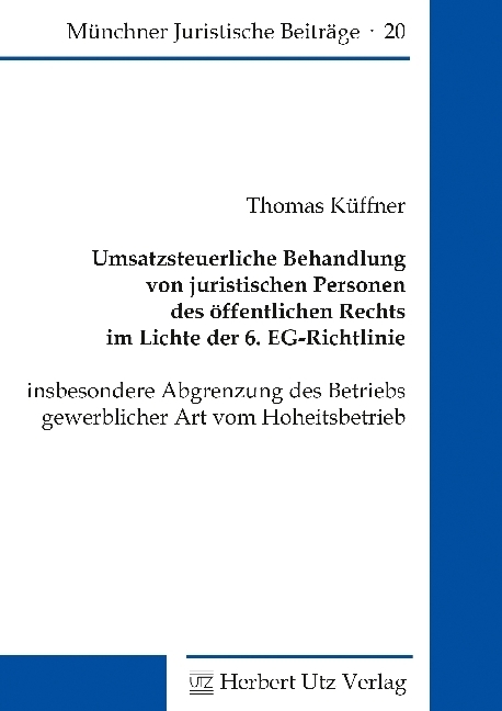 Cover: 9783831681952 | Umsatzsteuerliche Behandlung von juristischen Personen des...