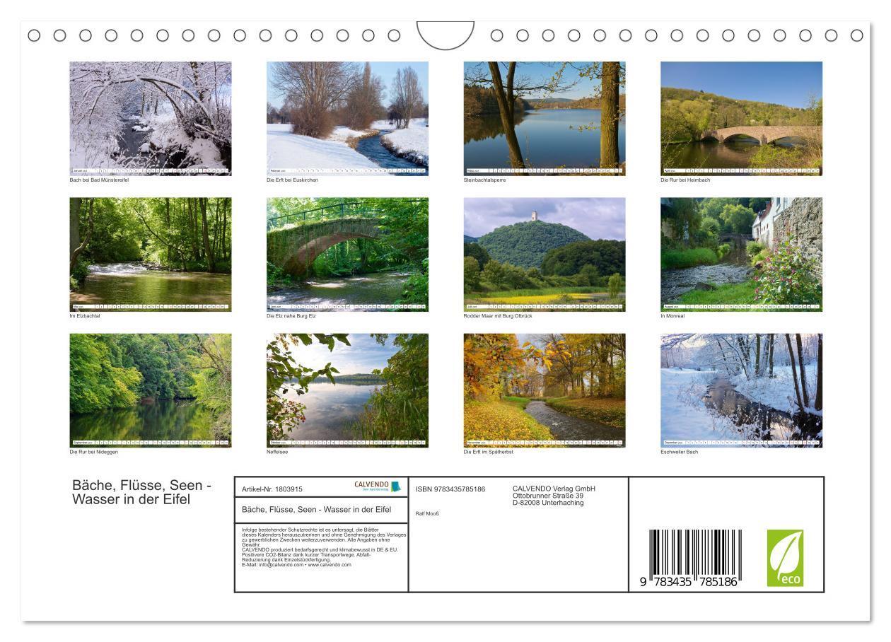 Bild: 9783435785186 | Bäche, Flüsse, Seen - Wasser in der Eifel (Wandkalender 2025 DIN A4...