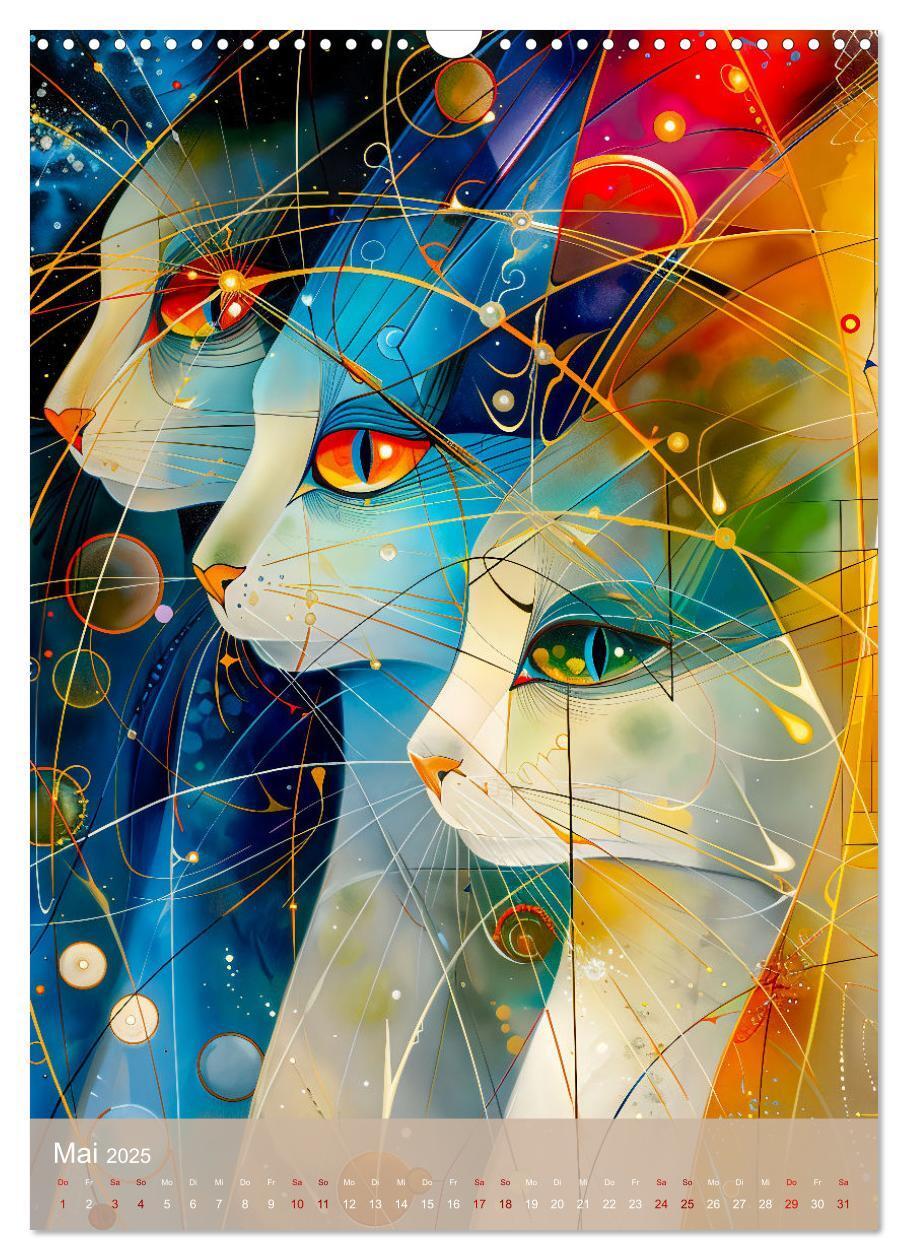 Bild: 9783457172148 | Astrale Katzen - Abstrakte Kunst für Katzenliebhaber (Wandkalender...