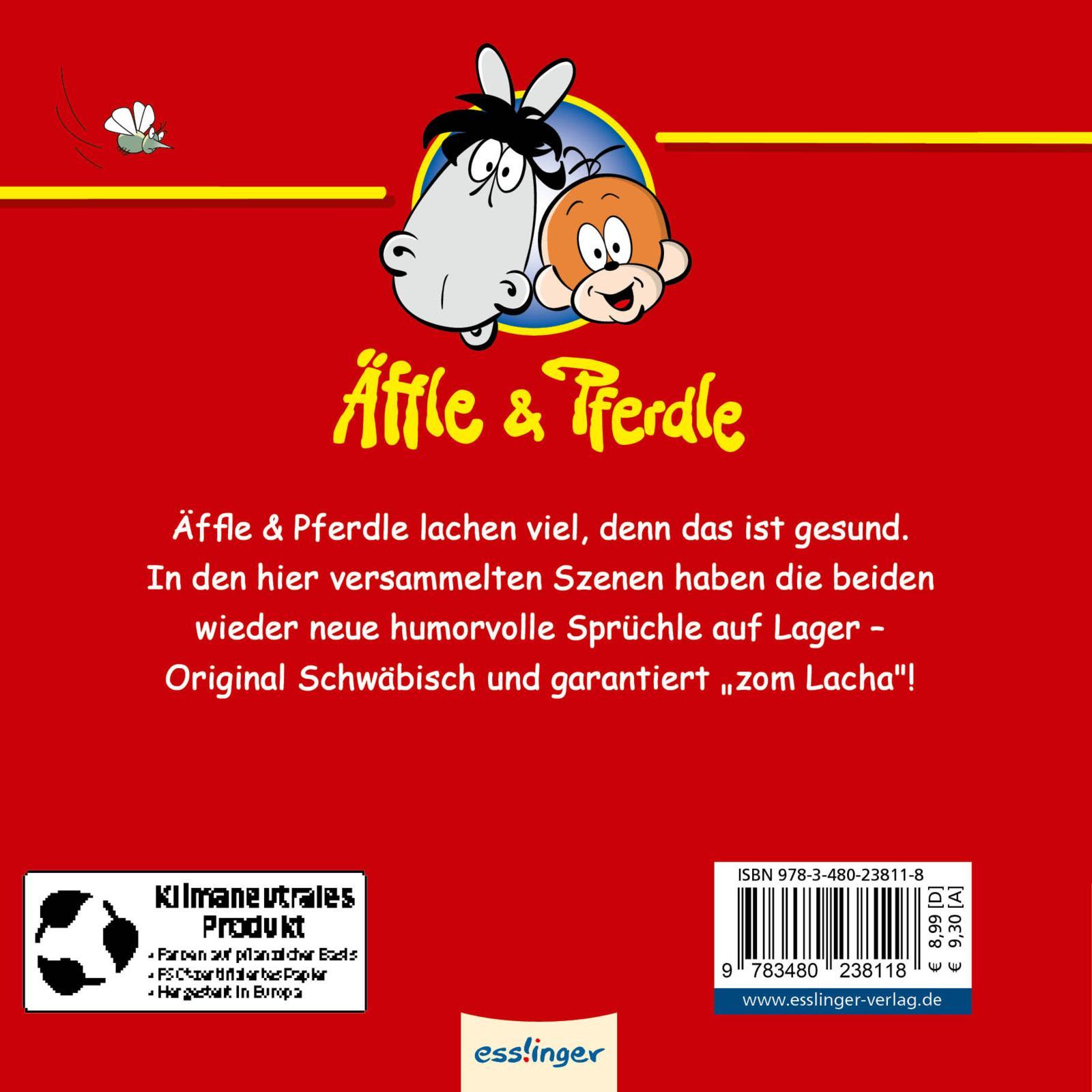 Rückseite: 9783480238118 | Äffle &amp; Pferdle: Lacha isch gsund! | Schwäbische Kult-Comics | Volz