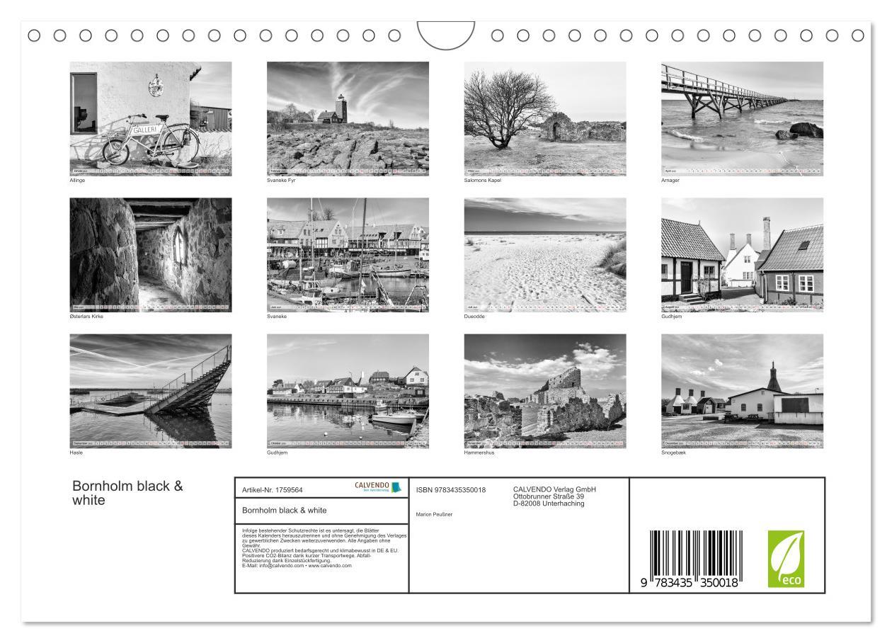 Bild: 9783435350018 | Bornholm black &amp; white (Wandkalender 2025 DIN A4 quer), CALVENDO...