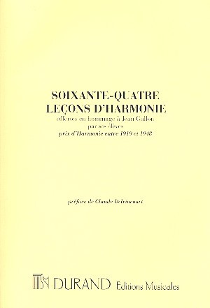 Cover: 9790044062911 | 64 Lecons D'Harmonies | Various | Buch | Editions Durand