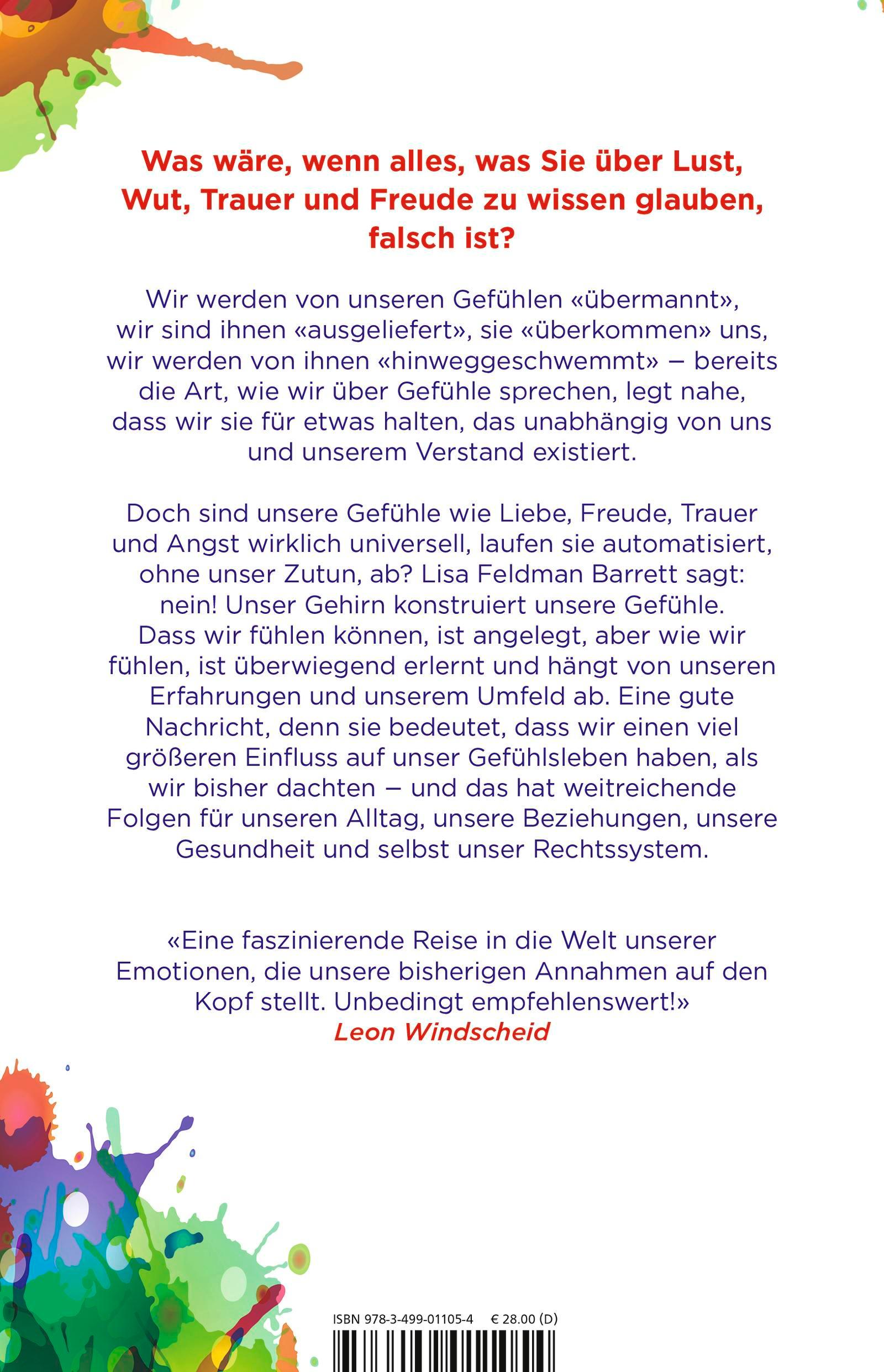 Rückseite: 9783499011054 | Wie Gefühle entstehen | Lisa Feldman Barrett | Buch | 672 S. | Deutsch