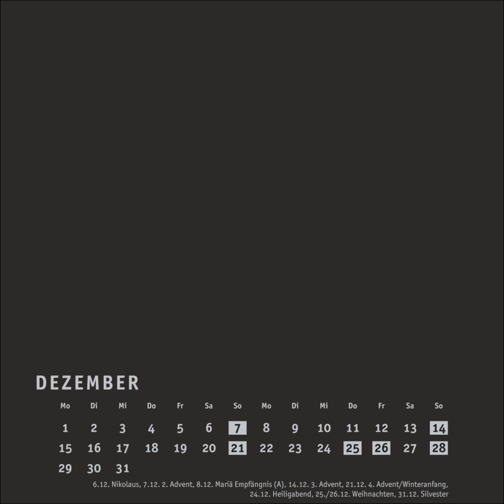 Bild: 9783756407941 | Premium-Bastelkalender schwarz klein 2025 | Kalender | Spiralbindung