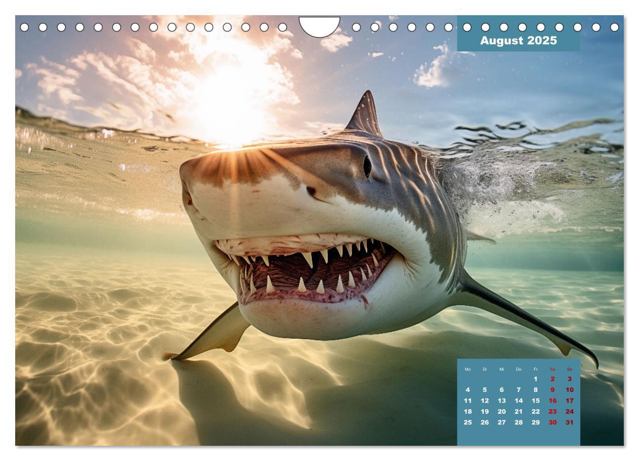 Bild: 9783383760389 | Stille Giganten - KI-generierte Hai-Impressionen (Wandkalender 2025...