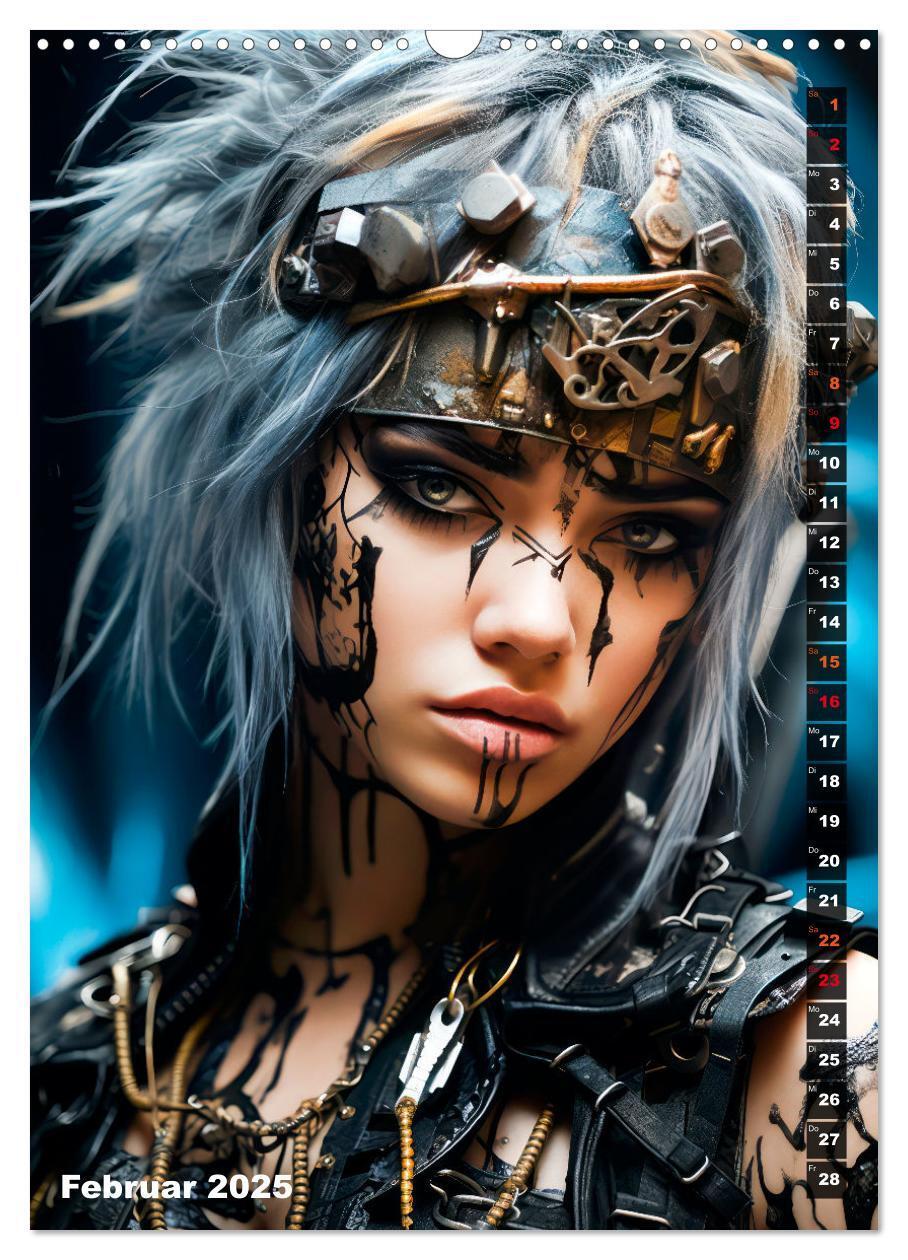 Bild: 9783435848799 | ROCKERINNEN Cyber, Goth, Punk und mehr (Wandkalender 2025 DIN A3...