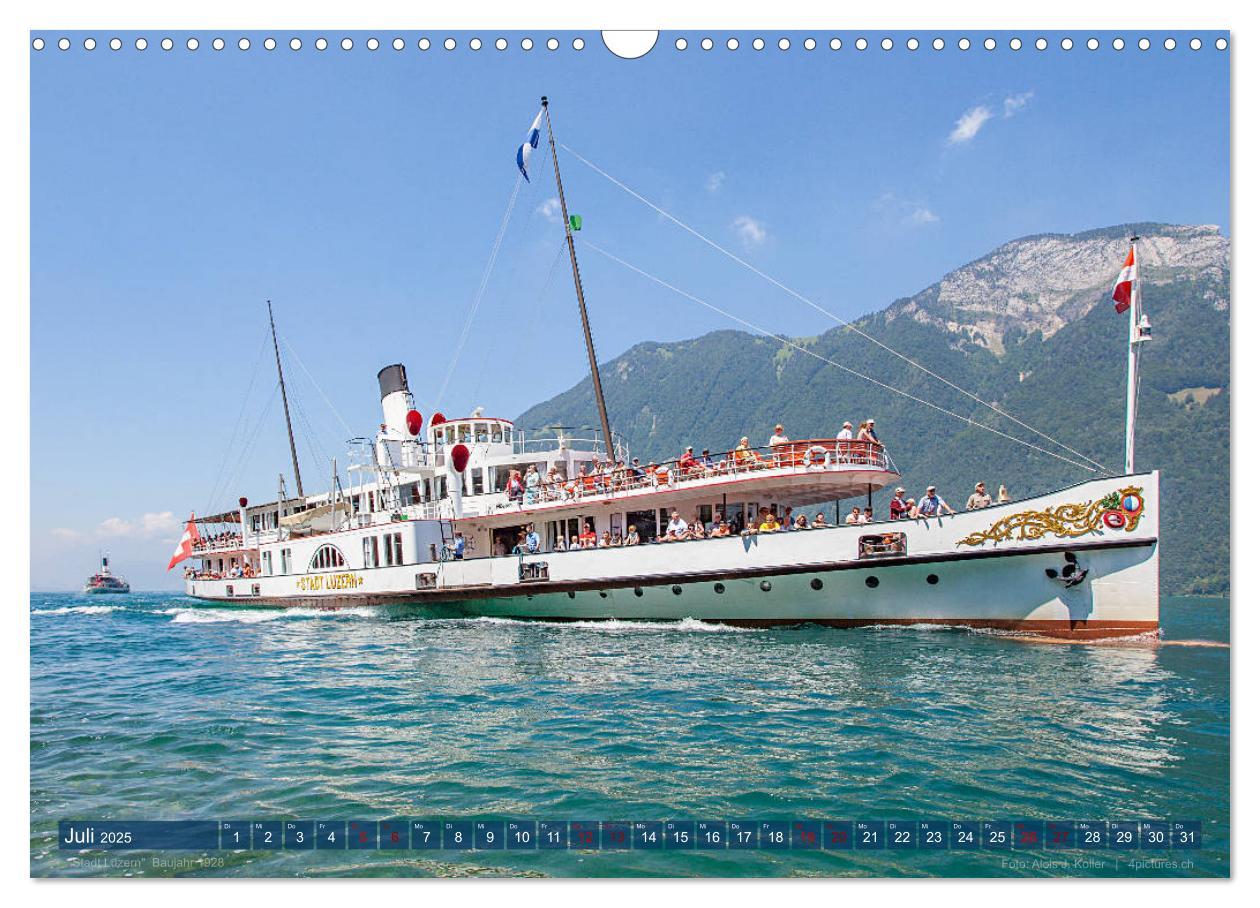 Bild: 9783435107124 | Dampfschiffe Vierwaldstättersee (Wandkalender 2025 DIN A3 quer),...