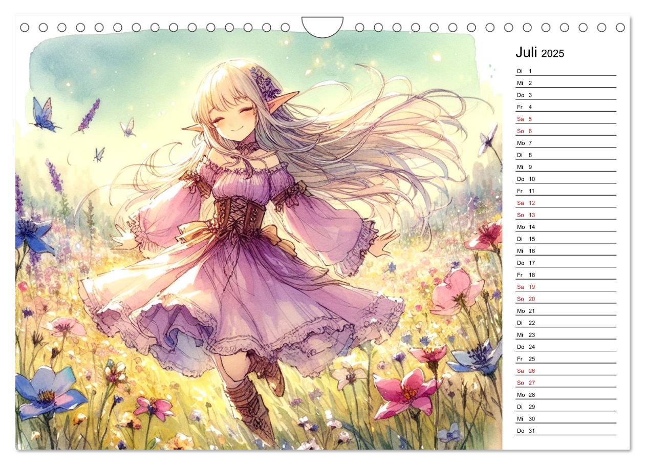 Bild: 9783435504558 | Bezaubernde Manga Elfen (Wandkalender 2025 DIN A4 quer), CALVENDO...