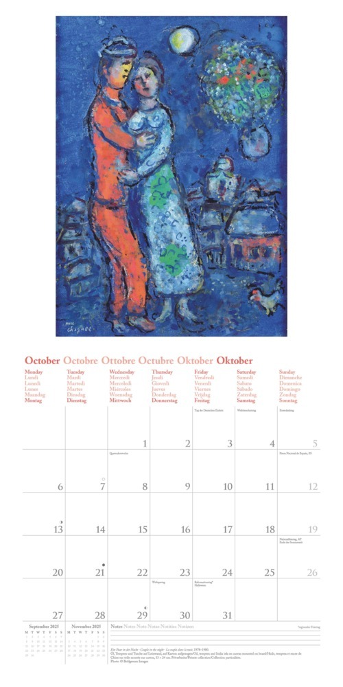 Bild: 4002725994103 | N NEUMANNVERLAGE - Marc Chagall 2025 Broschürenkalender, 30x30cm,...