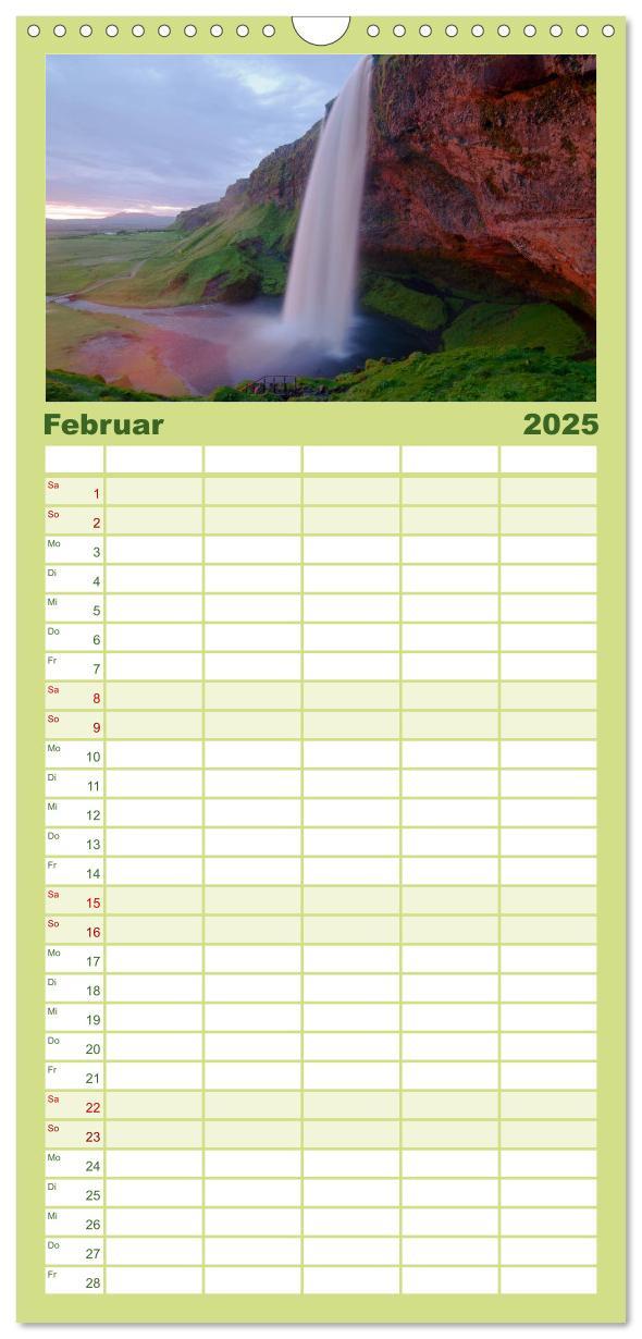 Bild: 9783457109380 | Familienplaner 2025 - Island mit 5 Spalten (Wandkalender, 21 x 45...