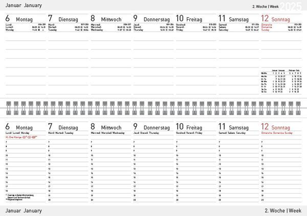 Bild: 9783731878742 | Tischkalender quer Professional Colourlux 2025 schwarz | Korsch Verlag