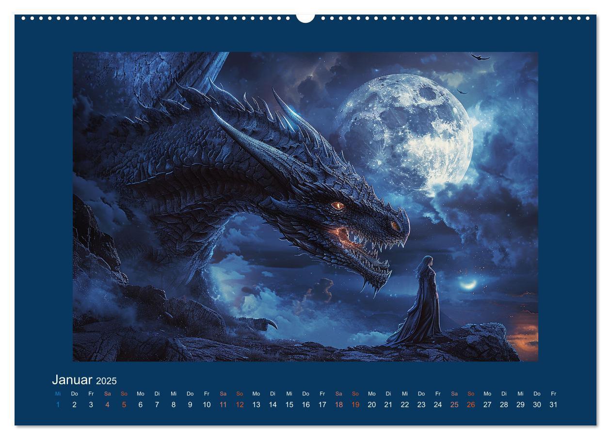 Bild: 9783383821424 | Drachenkrieger (Wandkalender 2025 DIN A2 quer), CALVENDO...