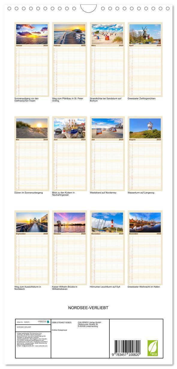 Bild: 9783457100820 | Familienplaner 2025 - NORDSEE-VERLIEBT mit 5 Spalten (Wandkalender,...