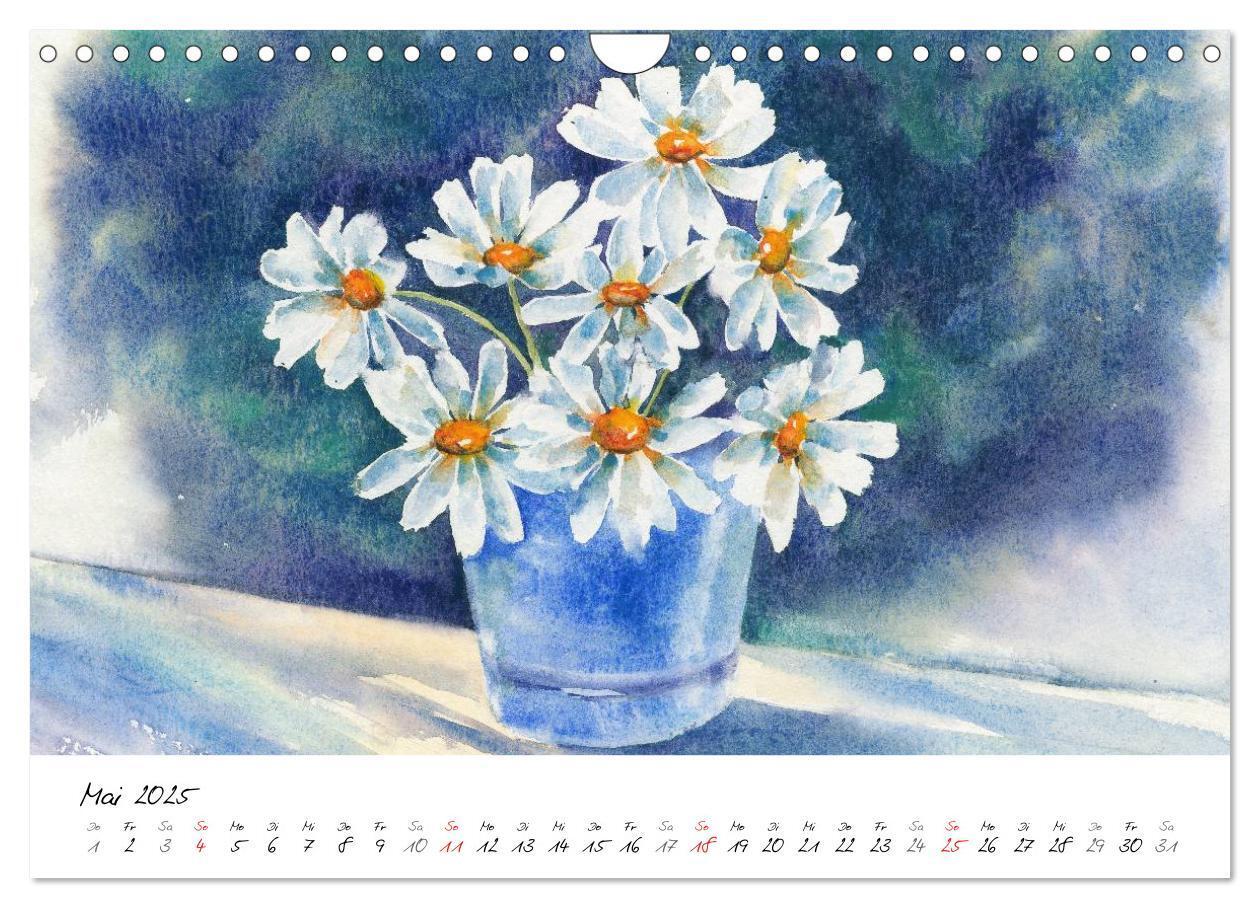 Bild: 9783435502851 | Blumen Blüten Aquarelle (Wandkalender 2025 DIN A4 quer), CALVENDO...