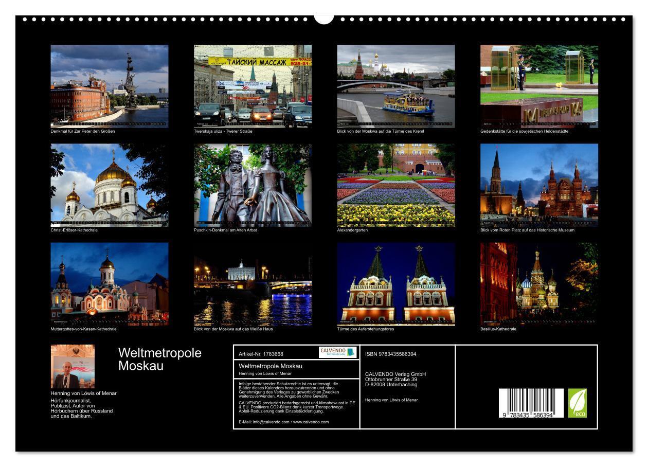 Bild: 9783435586394 | Weltmetropole Moskau (hochwertiger Premium Wandkalender 2025 DIN A2...