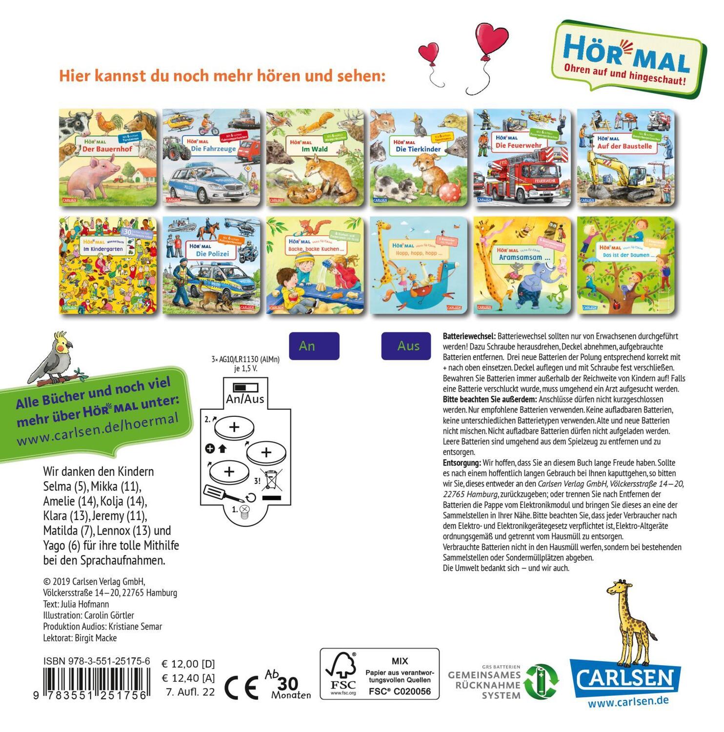 Rückseite: 9783551251756 | Hör mal (Soundbuch): Wimmelbuch: Im Zoo | Julia Hofmann | Buch | 14 S.