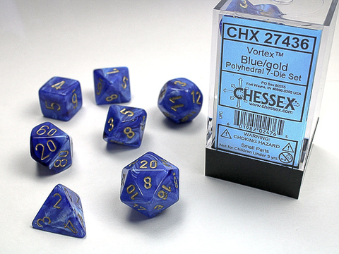 Cover: 601982024765 | Vortex® Polyhedral Blue/gold 7-Die Set | deutsch | Chessex