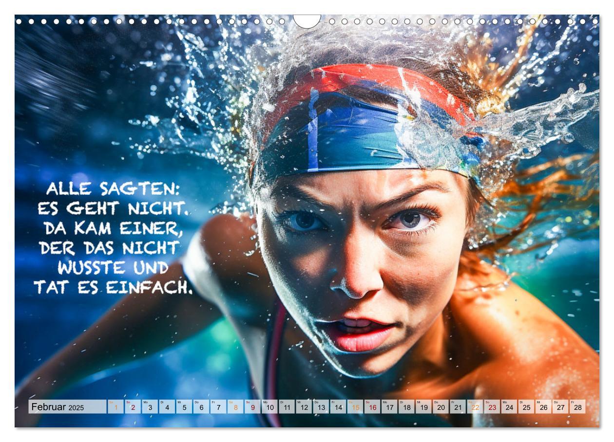 Bild: 9783383871993 | Schwimmen und Motivation (Wandkalender 2025 DIN A3 quer), CALVENDO...