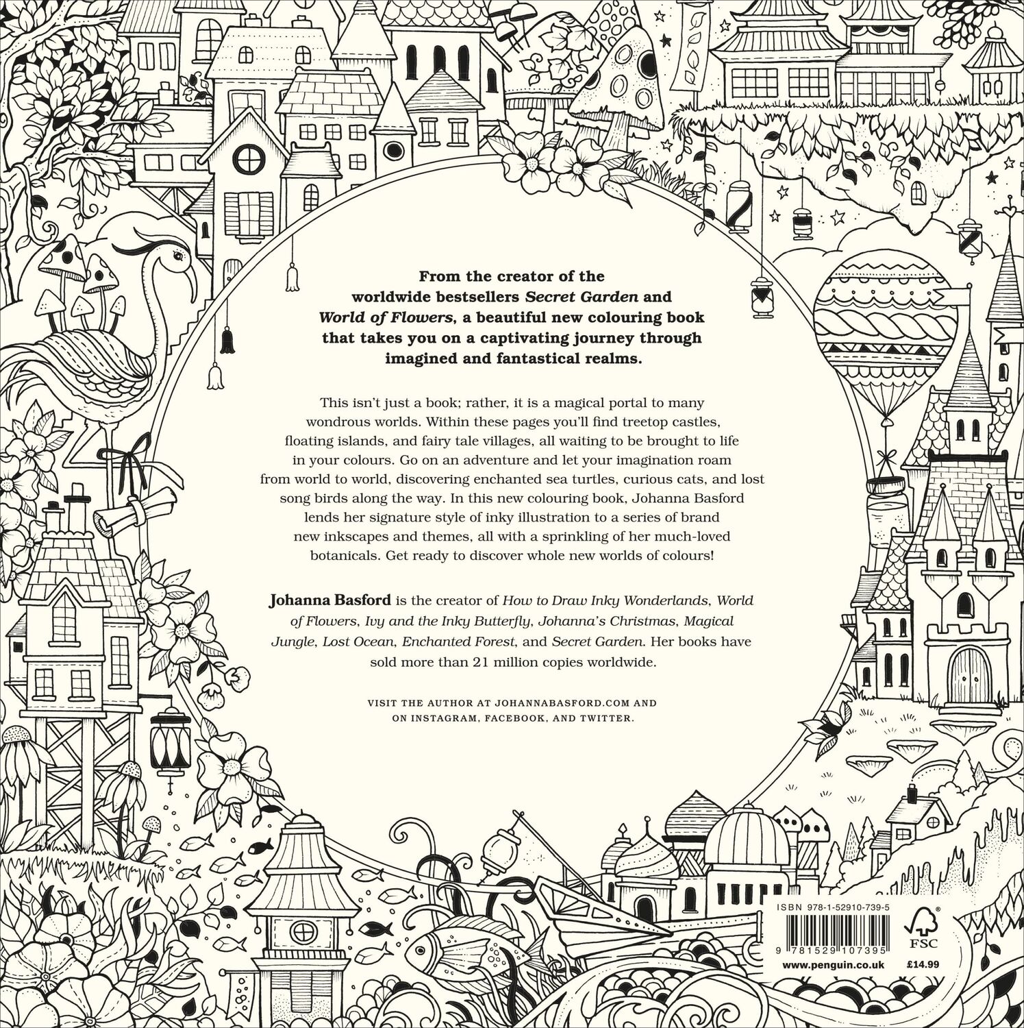 Rückseite: 9781529107395 | Worlds of Wonder | A Colouring Book for the Curious | Johanna Basford