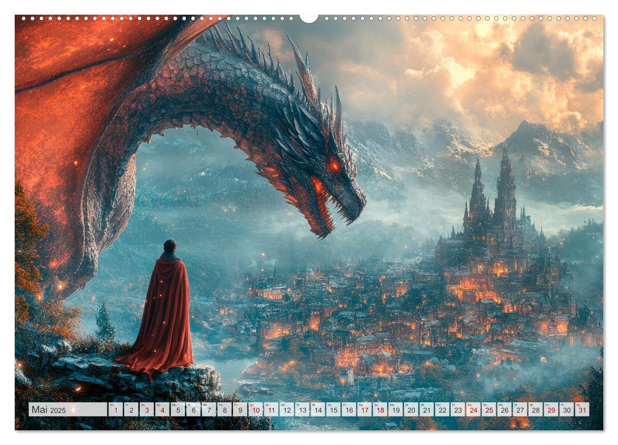 Bild: 9783457181492 | MÄCHTIGE DRACHEN Mystische Wesen (Wandkalender 2025 DIN A2 quer),...