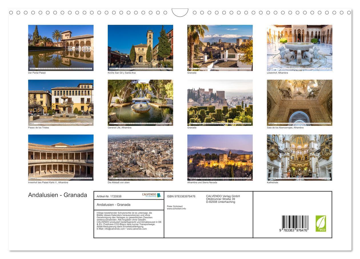 Bild: 9783383976476 | Andalusien - Granada (Wandkalender 2025 DIN A3 quer), CALVENDO...