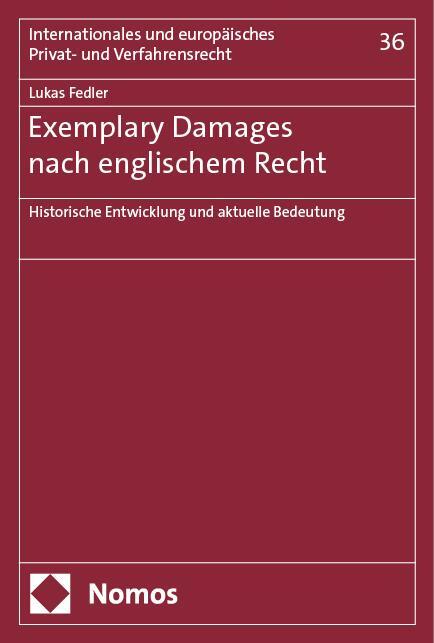 Cover: 9783756019267 | Exemplary Damages nach englischem Recht | Lukas Fedler | Taschenbuch